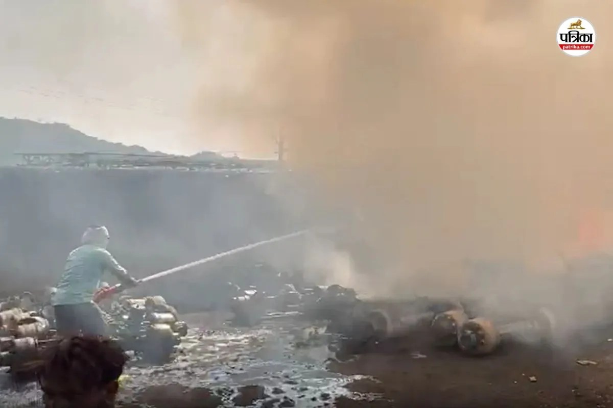 ajmer massive fire broke out scrap warehouse madar area creating panic