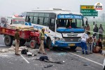 amroha gajraula nh9 bus tractor trolley accident 2 dead 11 injured