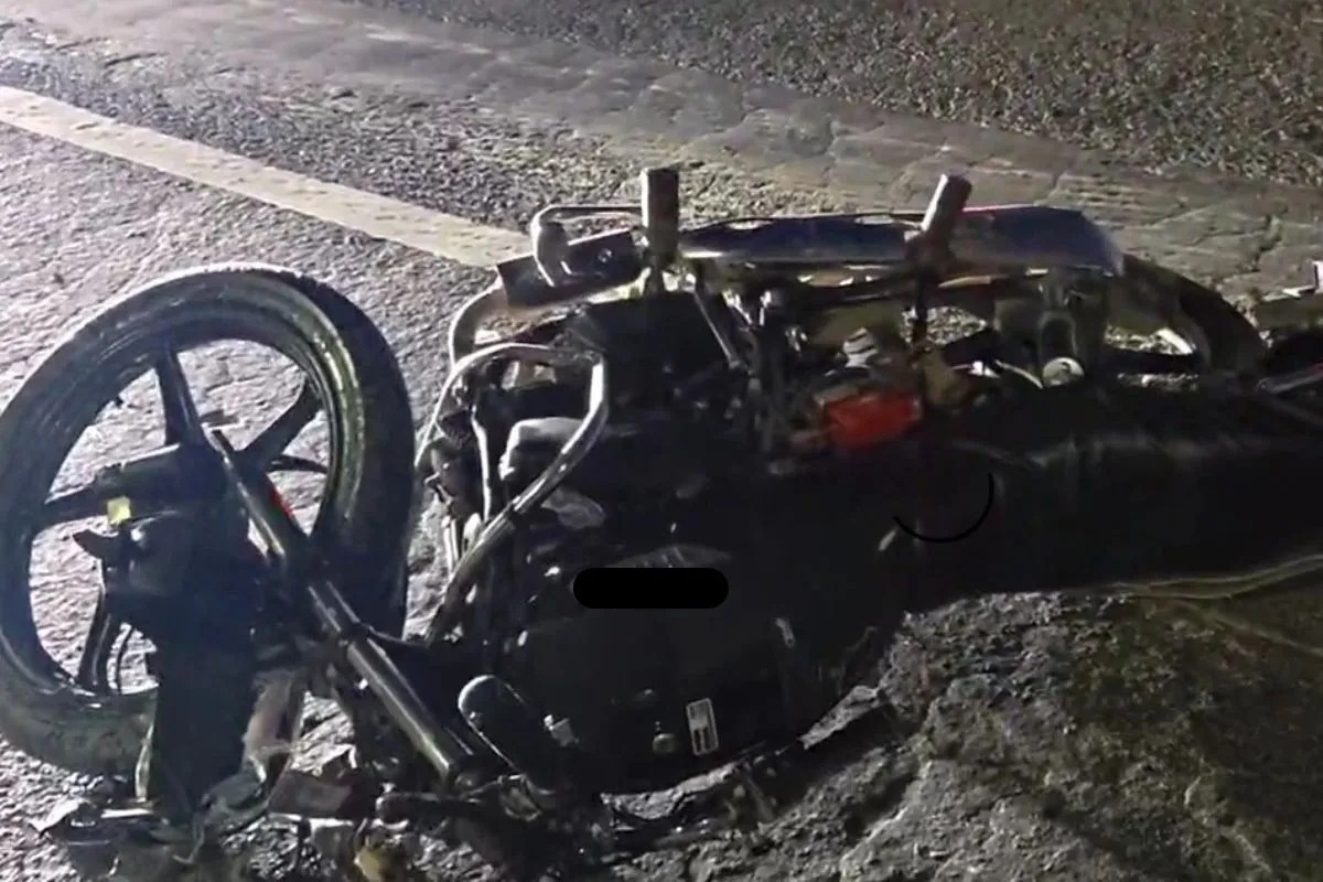bhilwara raila overbridge bike smashed trailer young man horrific death