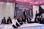 . स्वास्थ्य भवन के बाहर विरोध प्रदर्शन के लिए जुटे अधिवक्ता। (फोटो सोर्स : Ritesh Singh )
