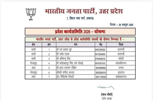 BJP Executive Expansion, Eight New Members