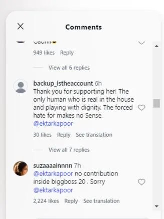 Ekta Kapoor Post on Kanika Mann
