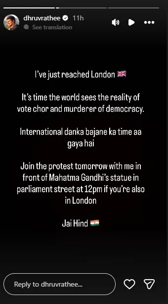 Dhruv Rathee Landon Protest