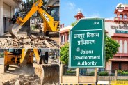 jaipur new sanganer road today not run jda bulldozer trader public relief