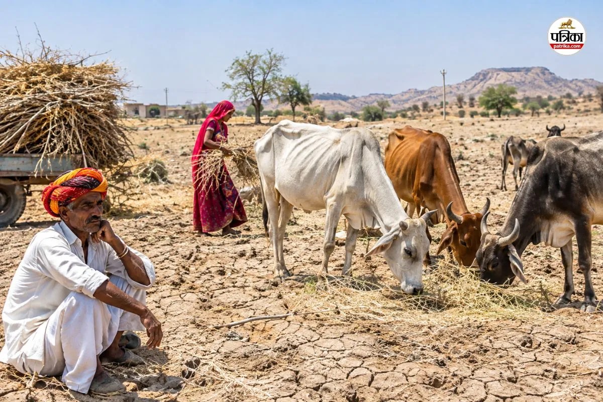 rajasthan jodhpur 8 tehsils drought fodder crisis for animals