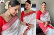 sindoor khela saree look, shardiya navratri 2026