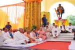 गांधी प्रतिमा पर पुष्पांजलि कार्यक्रम में मुख्यमंत्री योगी आदित्यनाथ के साथ मौजूद उप मुख्यमंत्री, मंत्री और जनप्रतिनिधि। (फोटो सोर्स : Ritesh Singh )